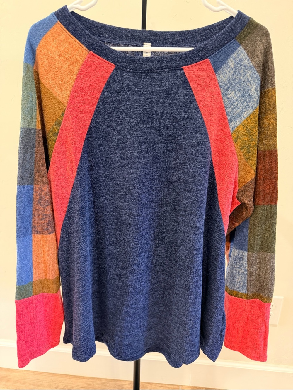 Emerald Colorblock Plaid Top | Size 2X | NWOT